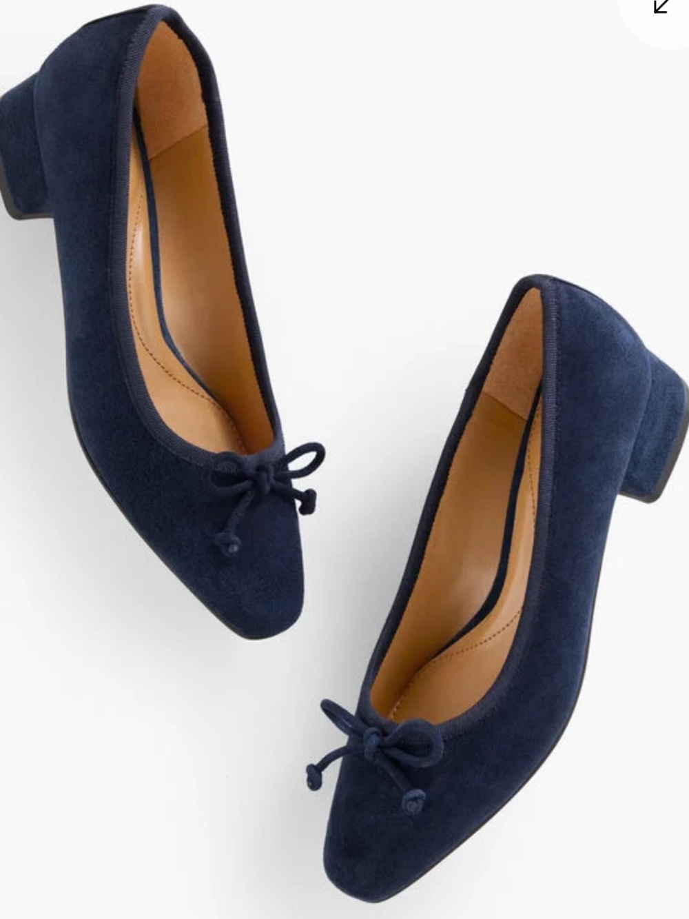 New Talbots Vanessa Suede Block heel ballet pump.